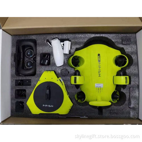 QYSEA FIFISH V6 Underwater Drone + 100M Cable + Spool + 64G Internal Storage Bundle